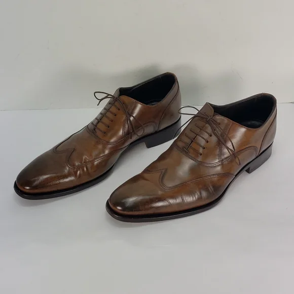 Canali | Shoes | Canali Burnished Cognac Leather Wingtip  display picture 3